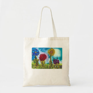 Tote Bag Jardin de quatre fleurs lumineux Fourre-tout