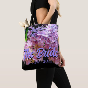 Tote Bag Jardin d'hortensias rose bleu violet floral, Marié