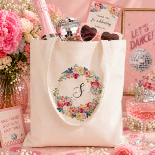 Tote Bag Jardin Disco Fleur Party Monogramme