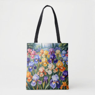 Tote Bag Jardin en iris coloré