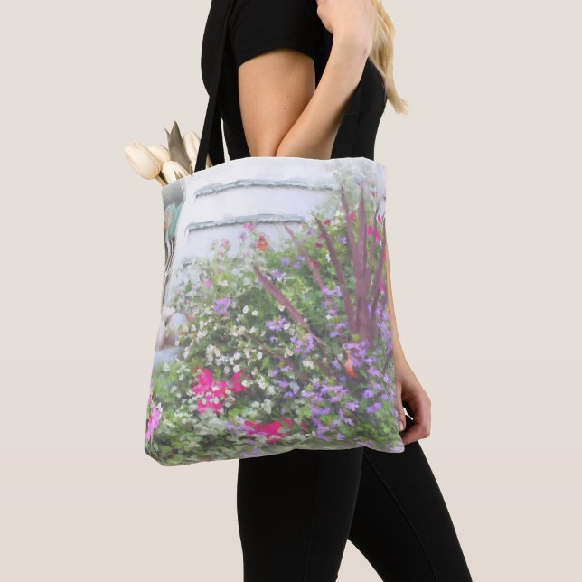 Tote Bag Jardin Fleur Jardin Aquarelle Peinture (De près)