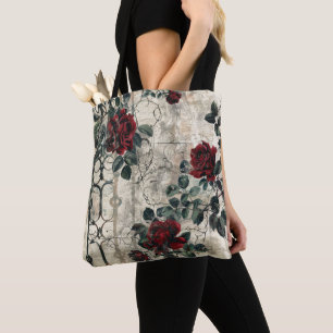 Tote Bag Jardin gothique victorien Rose Motif