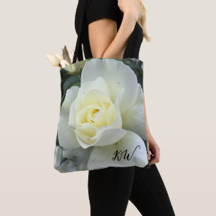 Tote Bag Jardin photo blanc rose
