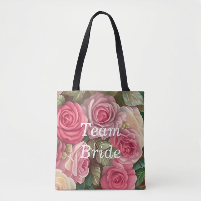 Tote Bag Jardin Rose victorien - Bouquet Mariage (Devant)