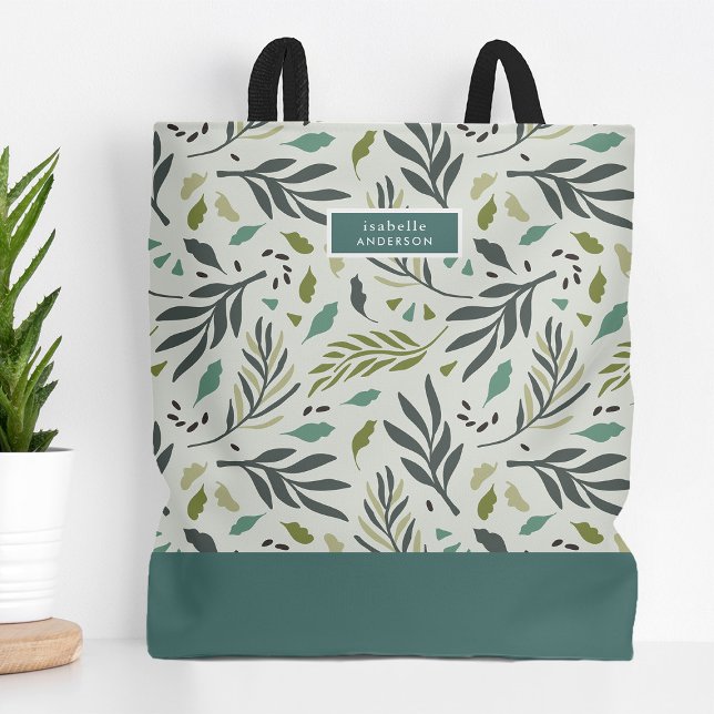Tote Bag Jardin Whimsy Verdure Monogramme (Créateur téléchargé)