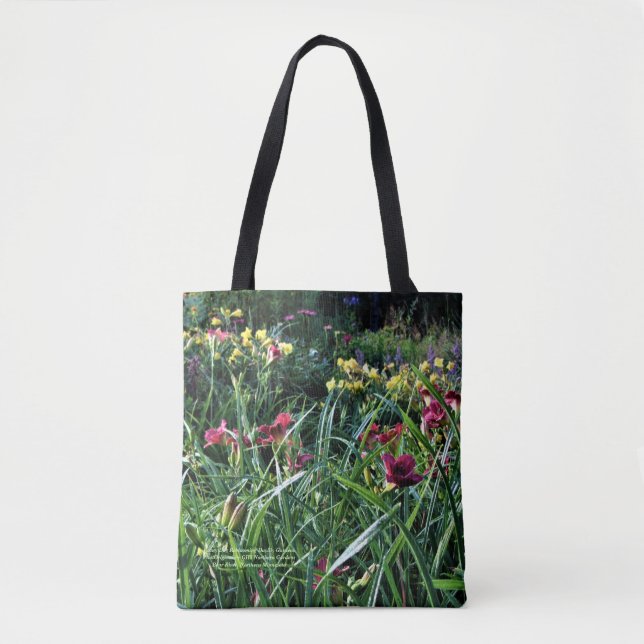 Tote Bag Jardins de Daylily de Reblooming de jour pluvieux (Devant)