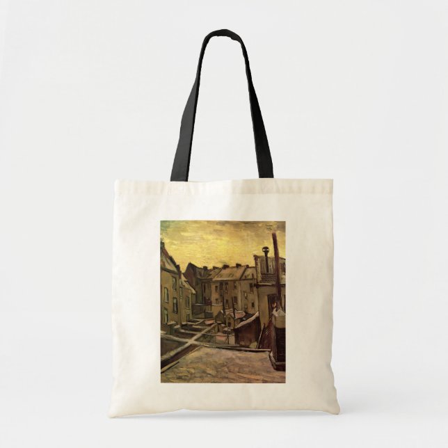 Tote Bag Jardins de vieilles maisons par Vincent van Gogh (Devant)