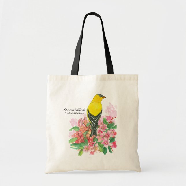 Tote Bag Jaune Américain Goldfinch Washington State Bird (Devant)