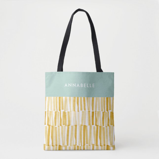 Tote Bag Jaune moderne abstrait motif cadeau personnalisé (Devant)