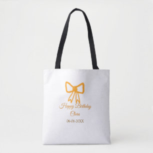 Tote Bag Jaune orange jaune aquarelle rétro heureux anniver