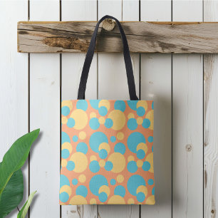 Tote Bag Jaune rétro et bleu