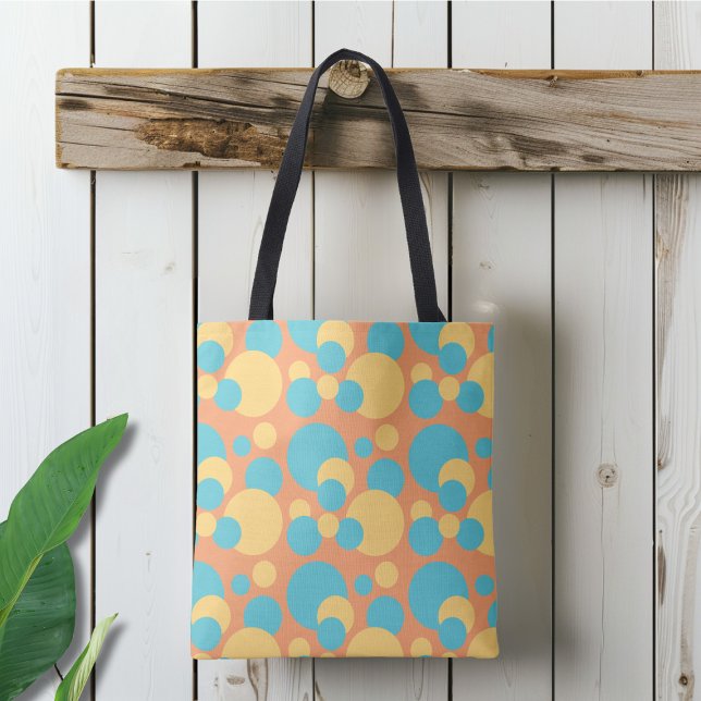 Tote Bag Jaune rétro et bleu (Créateur téléchargé)
