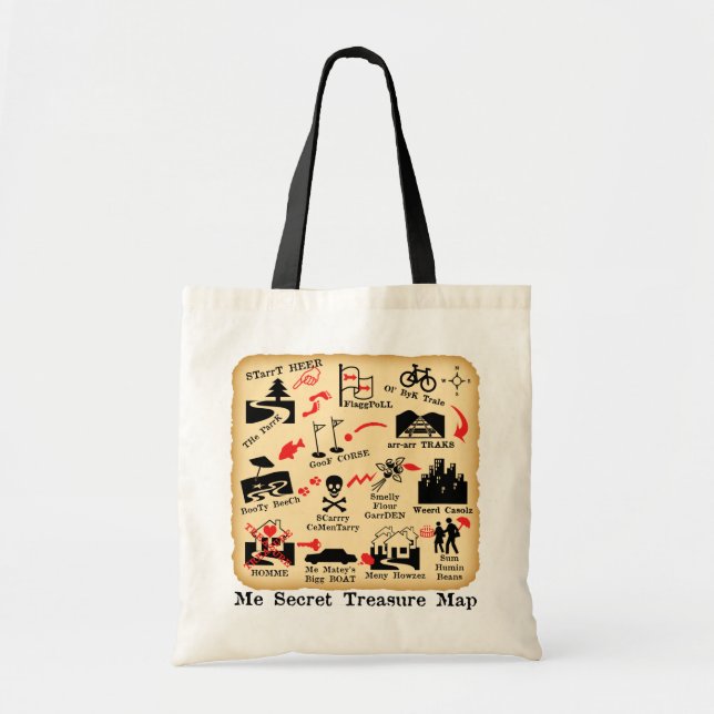 TOTE BAG JE CARTE SECRÈTE DE TRÉSOR (Devant)