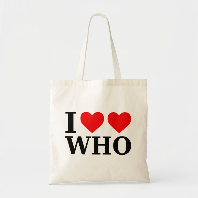 Tote Bag Je coeur Qui / J'aime Qui (Devant)