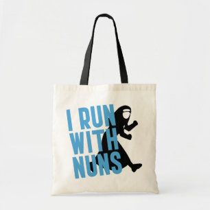 Tote Bag Je cours avec des nonnes