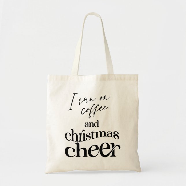 Tote Bag Je Cours Sur Le Café Et La Soirée De Noël (Devant)