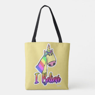 Tote Bag Je crois en la caricature Unicorns Fun Art Design