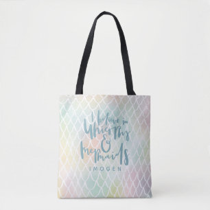 TOTE BAG JE CROIS EN UNICORNES ET MERMAIDS SEA BLUE