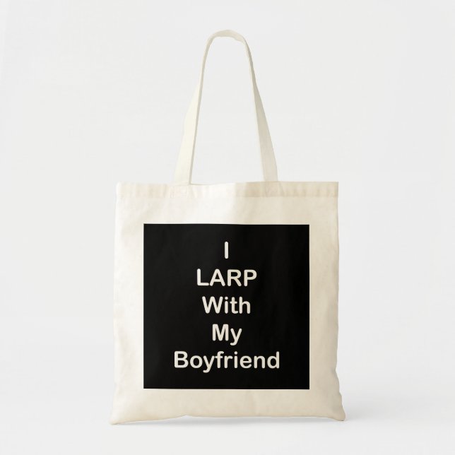 Tote Bag Je fais du LARP avec mon petit ami (blanc)  (Devant)