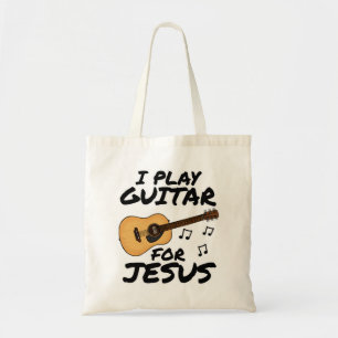 Tote Bag Je Joue Guitare Pour Jésus, Église Acoustique Guit