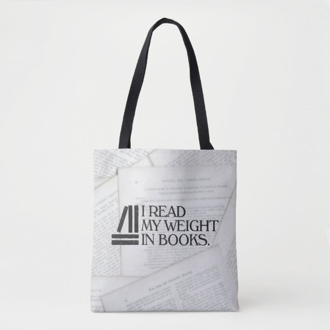 Tote Bag Je lis mon poids dans les livres (Devant)
