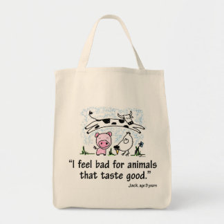 Tote Bag Je me sens mal pour les animaux qui goûtent bons