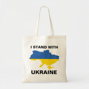 Tote Bag Je me tiens avec l'Ukraine drapeau ukrainien et ca