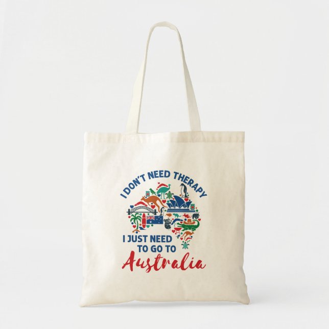 Tote Bag Je n'ai pas besoin de thérapie pour aller en Austr (Devant)