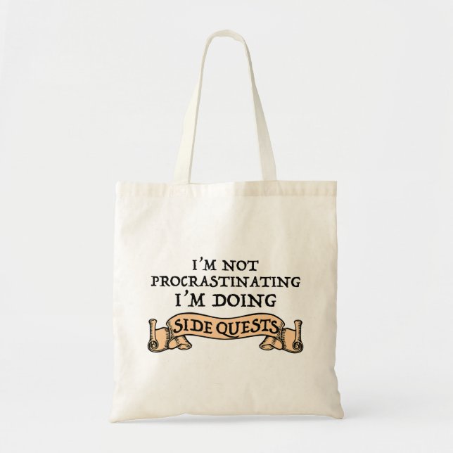 Tote Bag Je ne fais pas de procrastination - Je fais des qu (Devant)