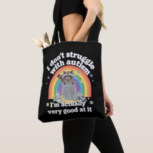 Tote Bag Je Ne Lutte Pas Avec L'Autisme Autistique Funny Ra