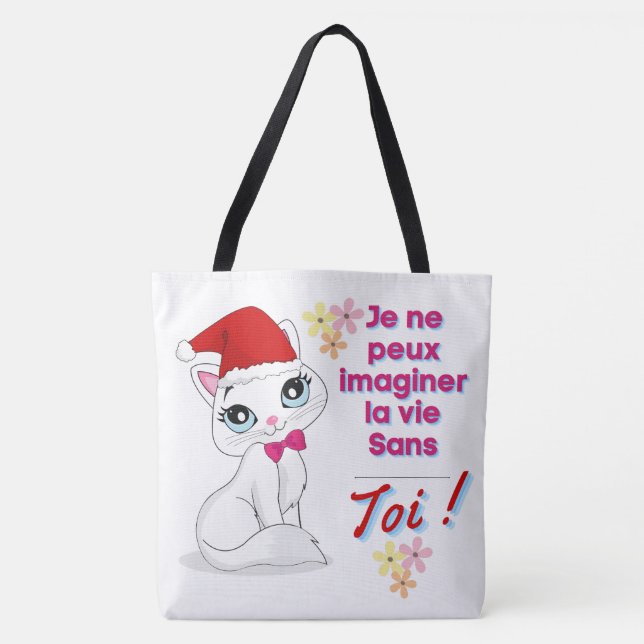 Tote Bag Je ne peut imaginer la vie sans toi (Devant)