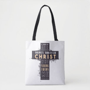 Tote Bag Je Peux Faire Toutes Les Choses Par Jésus-Christ