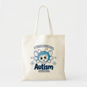 Tote Bag Je porte le bleu pour la sensibilisation sur l'aut