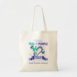 Tote Bag Je Porte Le Turquoise Violet En Mémoire De La Prév