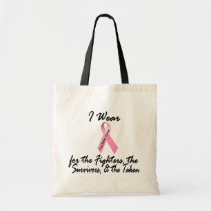 Tote Bag Je porte les survivants roses de combattants pris