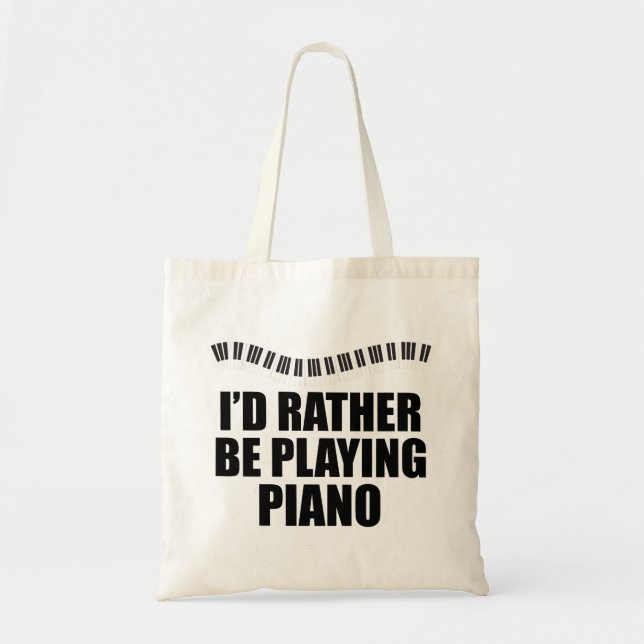 Tote Bag Je préfère jouer au piano (Devant)