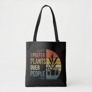 Tote Bag Je préfère les plantes aux gens Rétro amateur de p