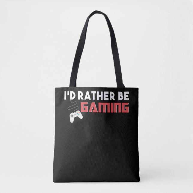 Tote Bag Je Préférerais Jouer Ordinateur Et Console Gamer (Devant)