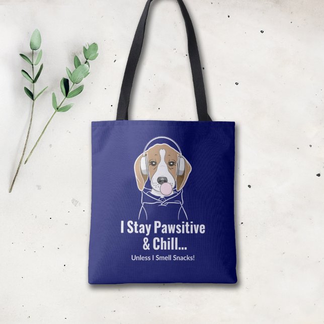 Tote Bag Je reste un chien curieux et Beagle de frissons (Créateur téléchargé)
