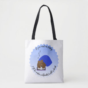 Tote Bag Je serai sous une couverture avec un livre