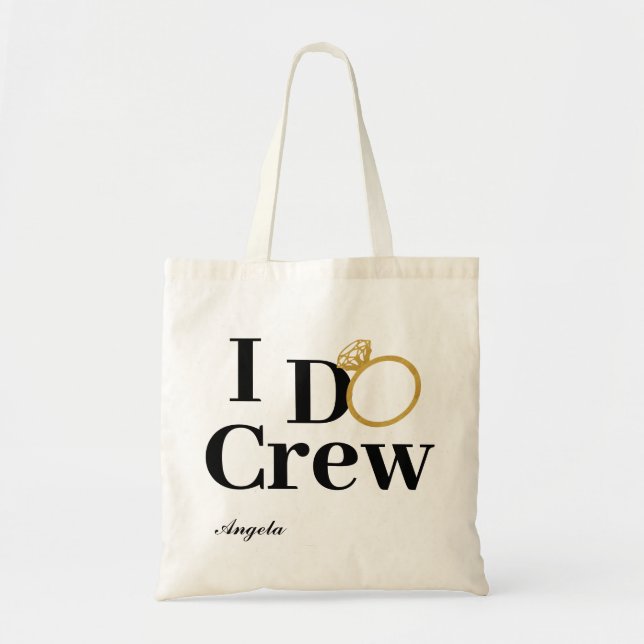 Tote Bag JE SERS D'ÉQUIPIER la demoiselle d'honneur noire (Devant)