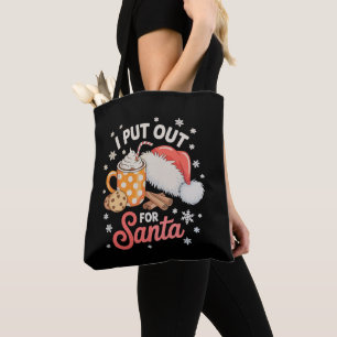 Tote Bag Je sors pour le Père Noël des biscuits et du choco