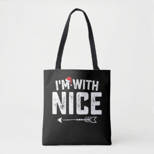 Tote Bag Je suis avec de beaux couples de Noël assortis en