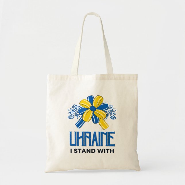 Tote Bag Je suis avec Ukraine Flag - Soutenez les Ukrainien (Devant)