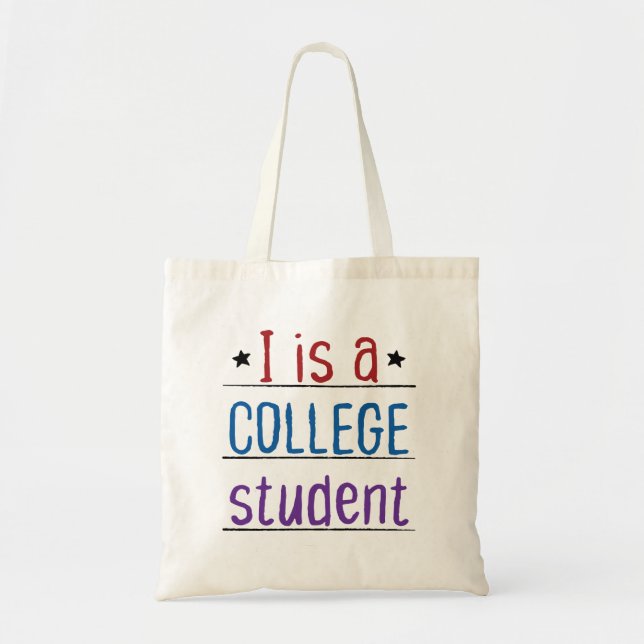 Tote Bag Je suis étudiant à l'université (Devant)