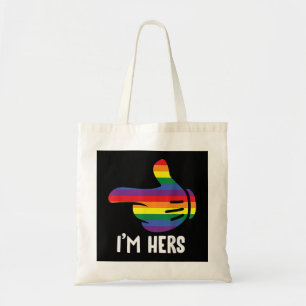 Tote Bag Je suis Hers Rainbow Lesbian Couple Funny LGBT Pri