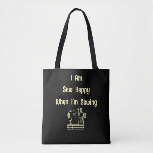 Tote Bag Je suis heureux quand je couds