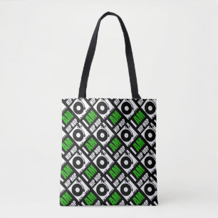 TOTE BAG JE SUIS HIP HOP - LETTRE VERTE - DIAG