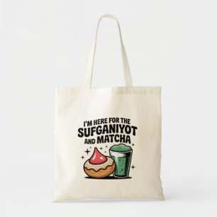 Tote Bag Je suis ici pour Sufganiyot et Matcha Hanoukka Jui
