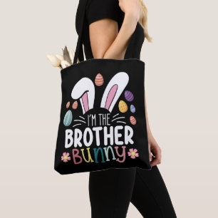 Tote Bag Je suis le frère Bunny Famille de Pâques jumelé